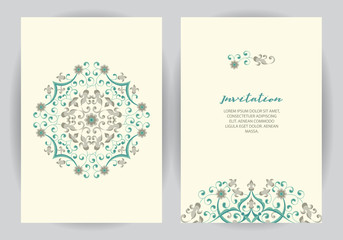 Set ornate element design templat.