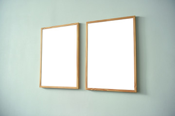 Blank white Photo Frame Hanging Wall for Design Mockup Template.