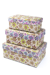 home interior decoration boxes isolated on white background