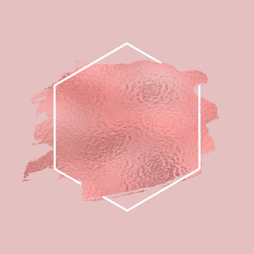 Abstract background with metallic rose gold texture in hexagonal