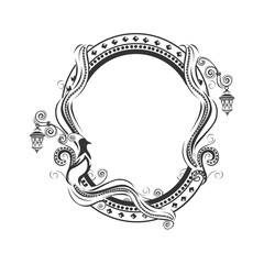 Lacy frame with a bird