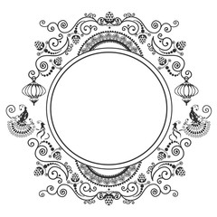 Lacy frame with a bird