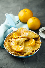Pancakes with orange, or Crepes Suzette