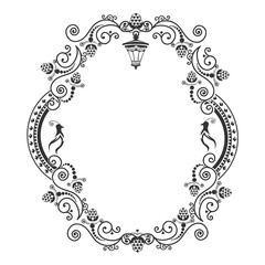 Lacy frame with a bird