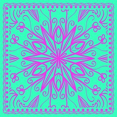 Decorative background, geometric floral pattern. Vector illustration.