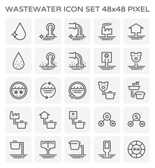 wastewater icon set - obrazy, fototapety, plakaty