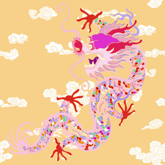 This is a traditionally Chinese ornament with a dragon and clouds.The dragon is the highest ranking animal in the Chinese animal hierarchy. It also represents a state symbol that is an emperor's role.
