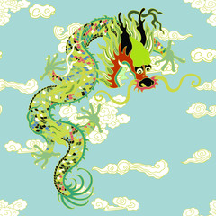 This is a traditionally Chinese ornament with a dragon and clouds.The dragon is the highest ranking animal in the Chinese animal hierarchy. It also represents a state symbol that is an emperor's role.
