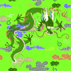 This is a traditionally Chinese ornament with a dragon and clouds.The dragon is the highest ranking animal in the Chinese animal hierarchy. It also represents a state symbol that is an emperor's role.
