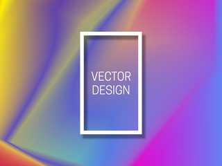 Vector vibrant holographic background with frame.