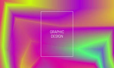Vector blurred holographic background. Gradient flash cover design. Bright iridescent backdrop.