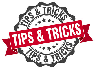 Obraz premium tips & tricks stamp. sign. seal