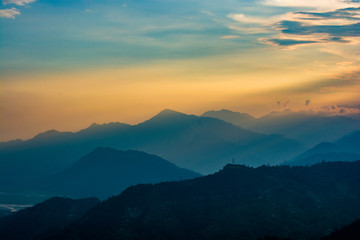 Fototapeta na wymiar A dusky sunset in Himalaya