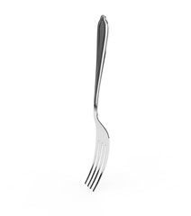 3d rendering of fork on white background