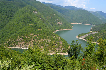 Fototapeta na wymiar Vacha Reservoir, Devin Municipality, south Bulgaria