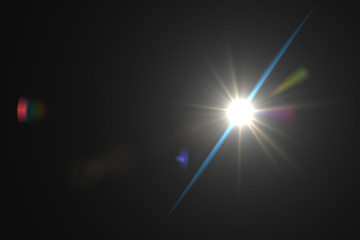 Abstract lens flare light over black background