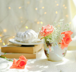 marshmallows with buds of roses
