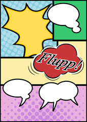 Cartoon background with speech bubbles