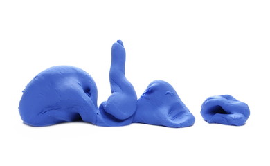 Blue modelling foam isolated on white background
