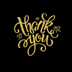 Thank you, lettering. .Design for greeting card, invitation, poster flyer. The basis for a creative project
