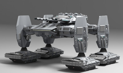 Fantasy Futuristic walking Tank. Original idea and modeling author. 3d Render