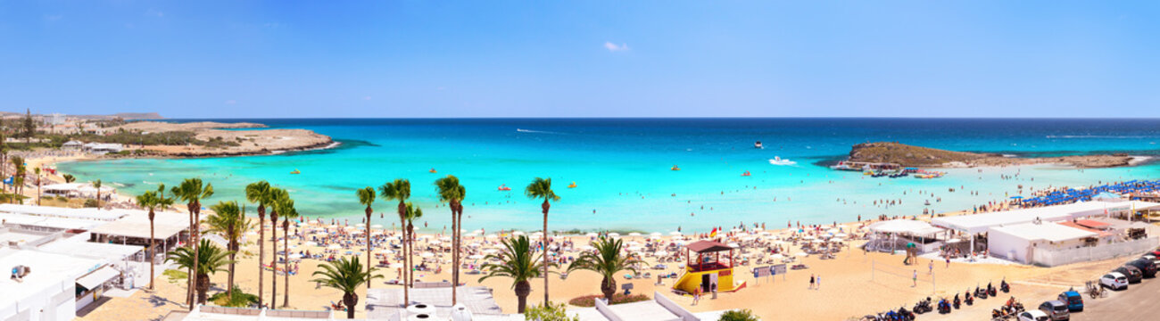 Panorama of Nissi Beach. Ayia Napa. Cyprus.
