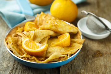 Pancakes with orange, or Crepes Suzette