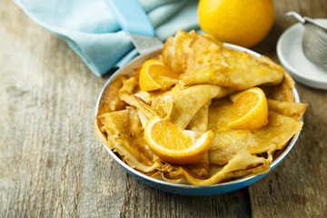 Pancakes with orange, or Crepes Suzette