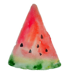 Watercolor watermelon isolated on a white background