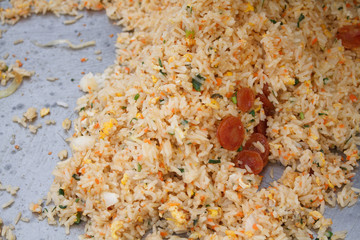 Fried Rice Cooked / Food Stir-Fried Rice Cooked With Various On Plate.