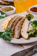 Slices of fried meat