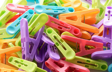 Multi-coloured clothespins background