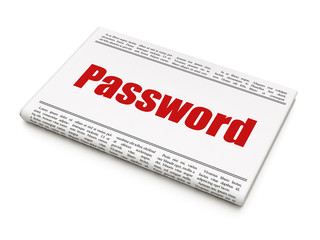 Privacy concept: newspaper headline Password on White background, 3D rendering