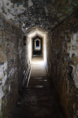 Obraz premium Castle battlement corridor