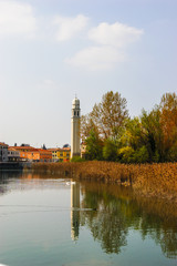 Obraz premium Parrocchia di San Teonisto e Compagni Martiri - uno Chiesa de campile - Church with bell tower - Casier in the Provinica de Treviso area, Italy