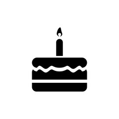 Birthday cake icon simple flat style illustration image