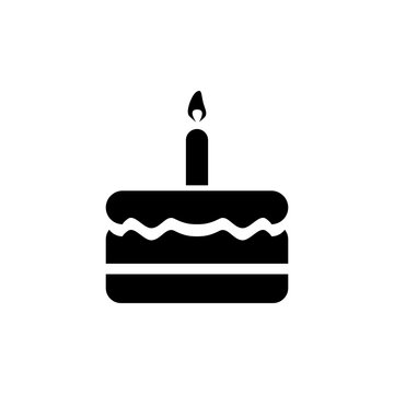 Birthday cake icon simple flat style illustration image