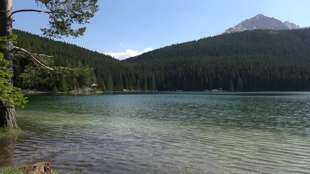 Glacial Black Lake (Big Lake) in the Durmitor National Park. Zabljak, Montenegro.