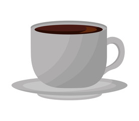 coffee cup aroma beverage on dish vector illustration