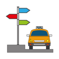 Fototapeta premium taxi service public arrow direction destination