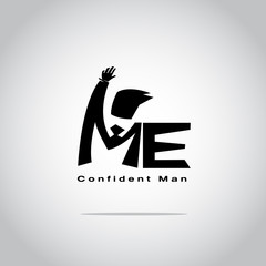 "Me" typographic or logotype. confident man concept - vector