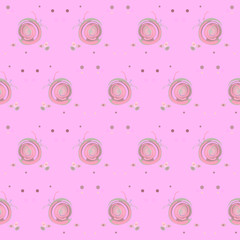 Composition with decorative abstract garnet in pastel colors. Seamless abstract pattern.