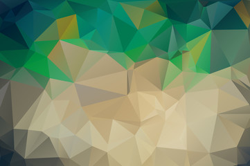 Colorful abstract background from triangles, green and yellow gradient color. Military background. Paintball