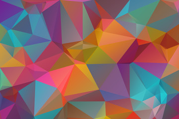 Multicolor rainbow abstract background of triangles, all the colors of the rainbow