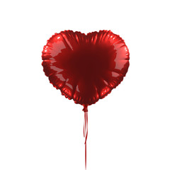 Red heart balloon 3d rendering Illustration.