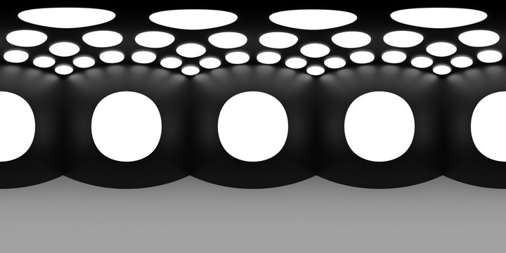 HDRi map cube with rounded light source for 3D rendering or VR