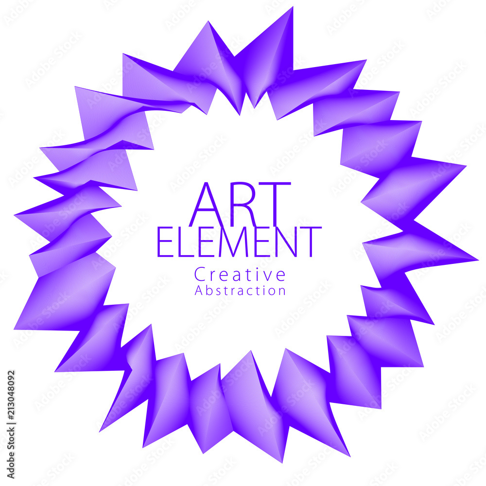 Aufkleber round artistic frame, vector abstract linear art with copy space for text inside, isolated over whit
