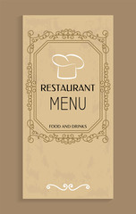 Restaurant Menu Food and Drinks Design, Chef Hat