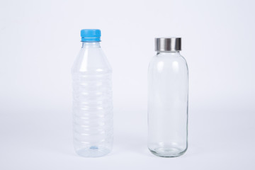 glass and plastic bottles