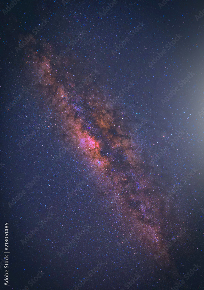 Wall mural the center of the milky way galaxymilky way galaxy over mountain. night sky with stars. long exposur